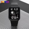 Skmei 1863 Square Stopwatch Watch for Men Student Digital Watch Waterproof 30M Running Sports Pedometer Stainless Steel Youth