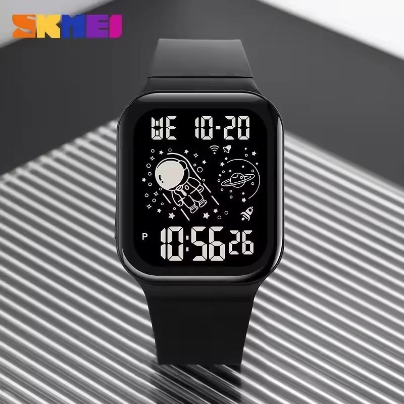 Skmei 1863 Square Stopwatch Watch for Men Student Digital Watch Waterproof 30M Running Sports Pedometer Stainless Steel Youth