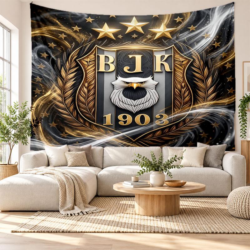 Beşiktaş FC Wall Tapestry, Soft Fabric Wall Hanging, Decorative Backdrop For Bedroom Home Wall Art