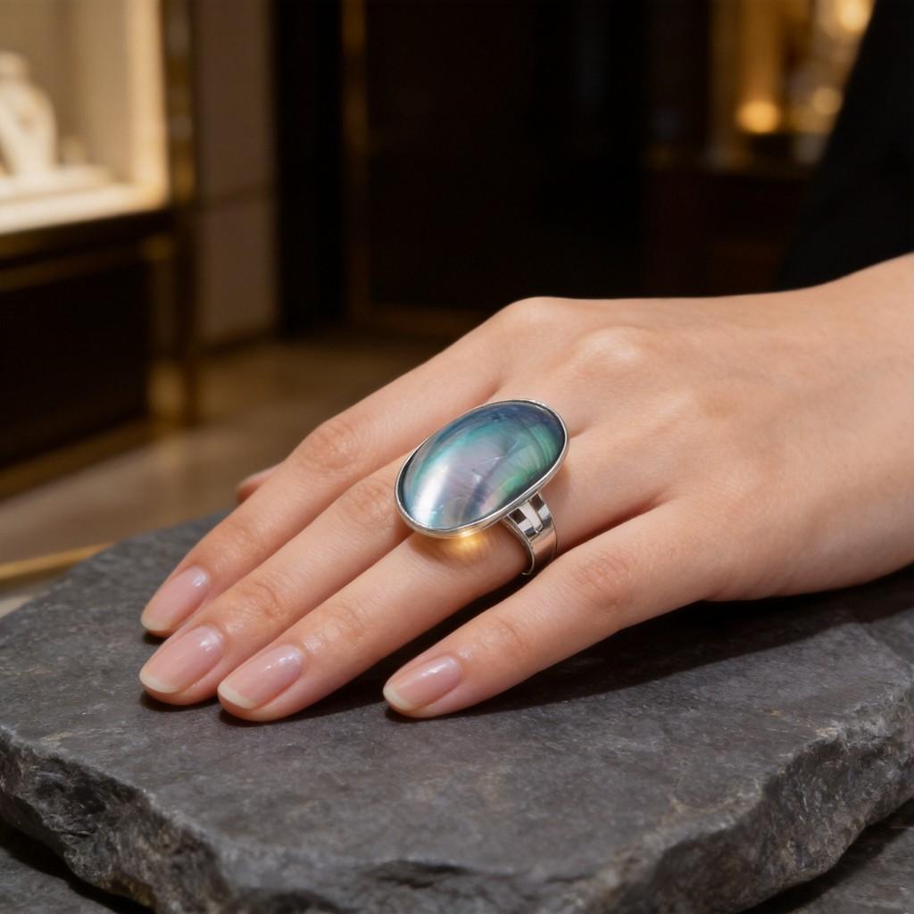 Schelp Open Ring Uniseks Verstelbare Sieraden Met Gegalvaniseerde Afwerking Voor Zomer Mode