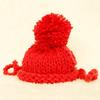 Pom-pom Hat - Simple Cotton Red