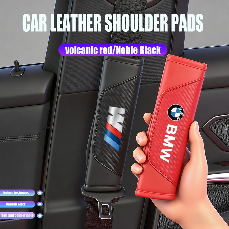 2xCar Seat Belt Shoulder Cushion Protective Cover Keychain Accessories For BMW X1 X2 X3 X5 X4 X6 X7 iX3 F20 F10 F07 E70 E46 E90 ZCHJ4
