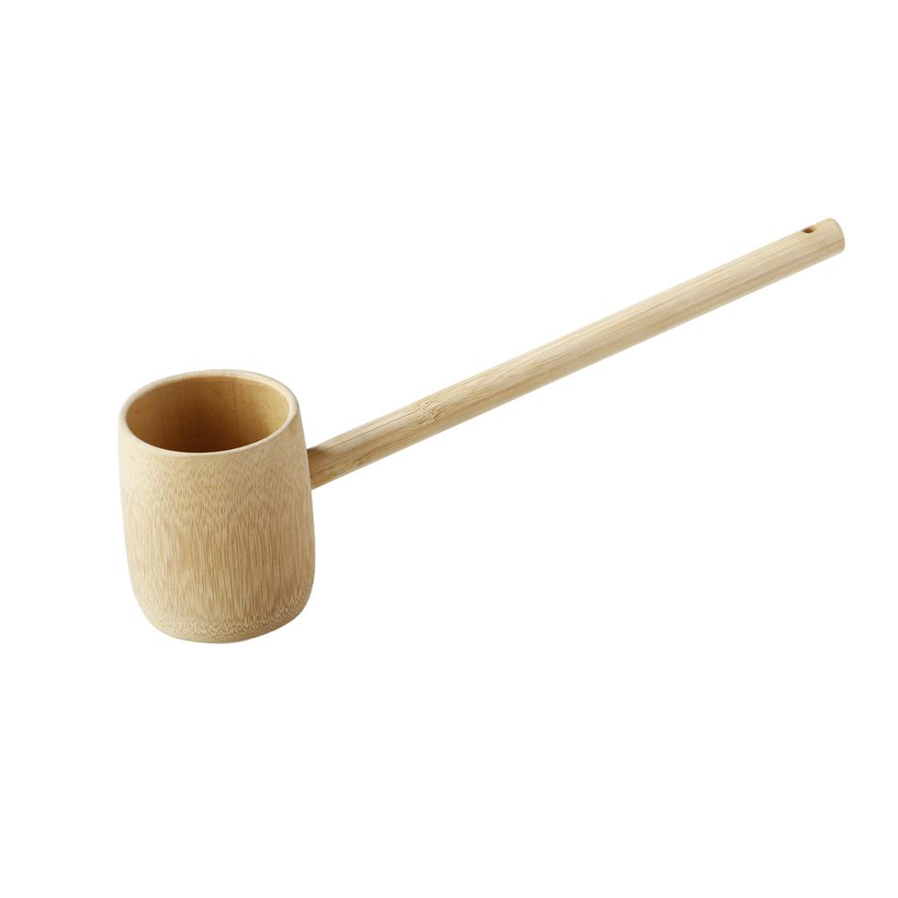 Bamboo Bath Spoon Water Ladle with Long Handle Japanese Style Water Scoop Take Restaurant Salt Scoop Bamboo Home Accessories 8x6cm&22cm