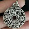 3.5Cm Rare Old China Miao Silver Feng Shui 2 Pixiu Beast Luck Necklace Pendant