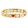 Red Heart Cherry Tai Chi Leopard Gold Color Italian Charm Links Fit 9mm Bracelet Stainless Steel Men Women DIY Making Gift