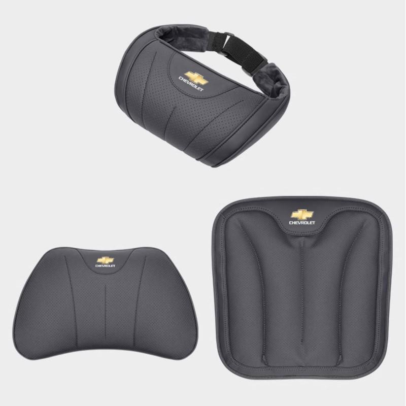AABHN1 Nappa Leather Car Headrest Soft Memory Cotton Waist Pillow For Chevrolet Cruze Sonic Silverado Corvette Camaro Captiva Suburban
