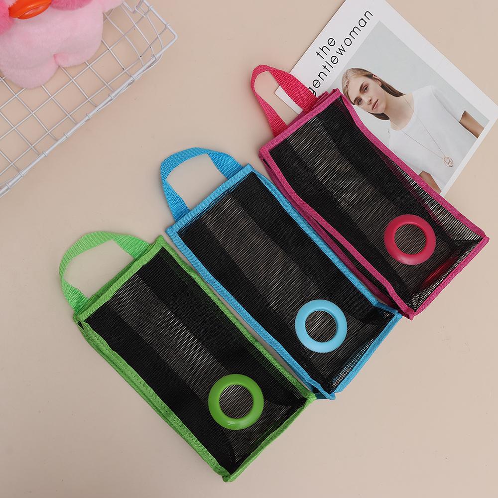 Home Practical Organizer Recycle Hanging Holder Garbage Bag Storage Breathable Mesh Plastic