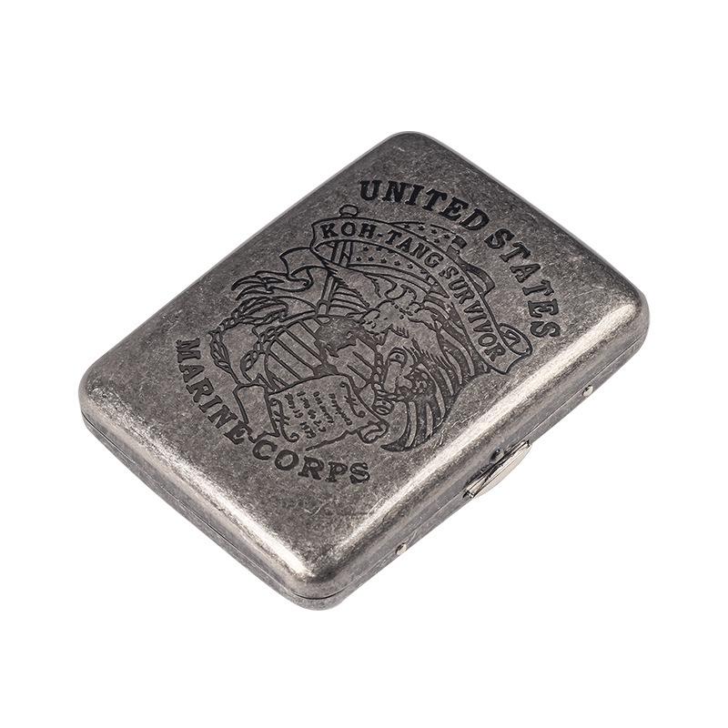 Vintage Antique Silver Dual-Use Cigarette Case for 6.5mm Medium/Regular Cigarettes - Holds 20/16 Count