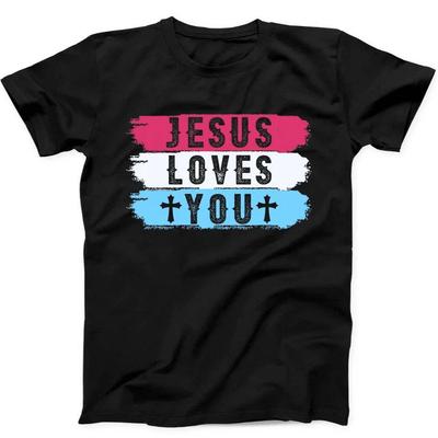 Jésus Vous Aime Chrétien Noël Mème Humour Drôle Cadeau T-shirt Noir 273