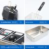 6L Single Cylinder Electric Deep Fryer with Thermostat and Timer for Commercial Use