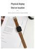 2024 Apple Watch Leather Strap - Compatible with iWatch Series 98, Fashionable Wide Genuine Leather