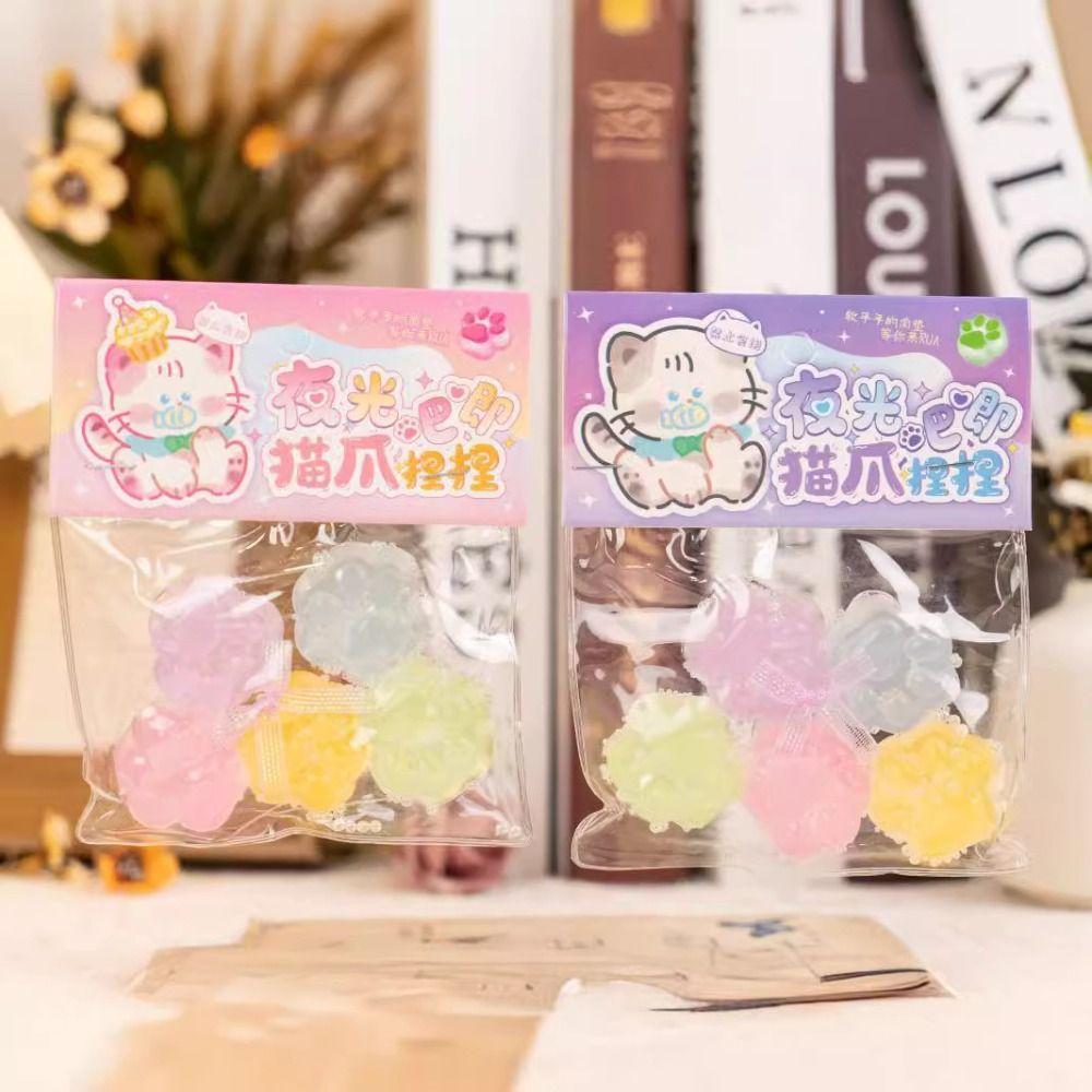 Langsam rückfederndes leuchtendes Katzenpfoten-Quetschspielzeug Silikon-Katzenpfoten-Knetspielzeug Kinder Erwachsene