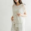 Dedra Linen Cardigan Vest Vef3002
