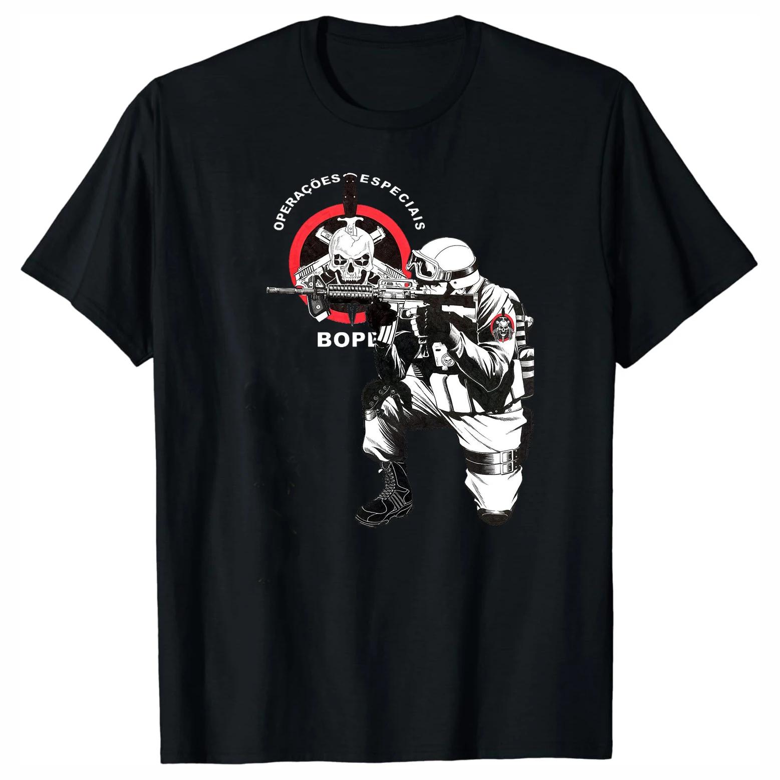 

Batallón de Operaciones Especiales Brazil BOPE T-Shirt 100% Cotton O-Neck Short Sleeve Casual Mens T-shirt Size S-3XL S
