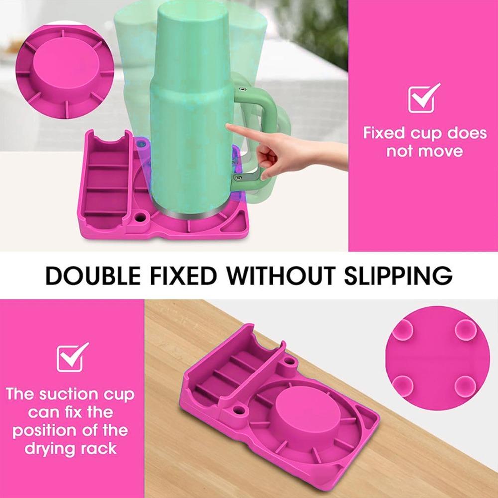Suction Cup Design Cup Drainer Rack Food Grade Silicone Water Bottle Holder Bottle Drying Rack Bar