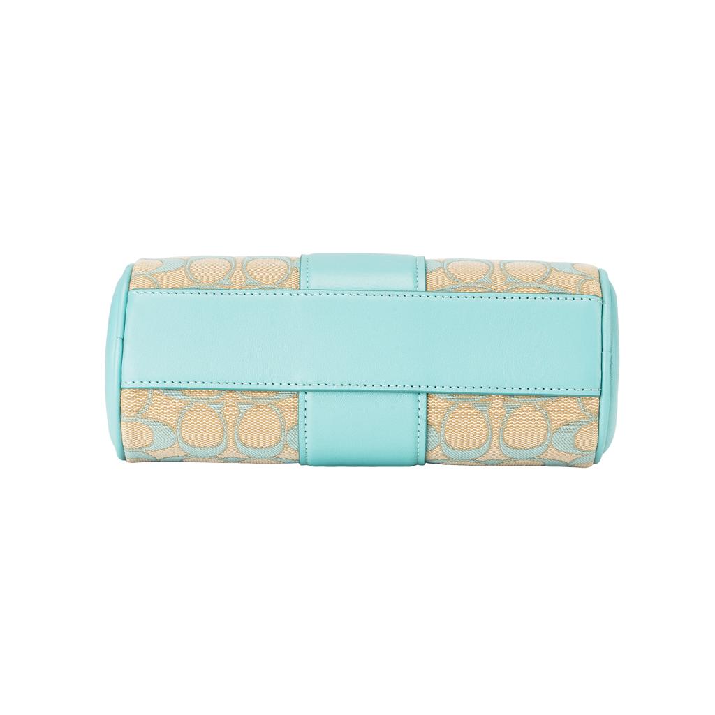 Coach CU003 Nolita Fass-Tasche Signature Jacquard Silber Weiß SVVSW