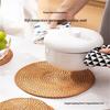 Vietnamese Rattan Tea Coaster Set: Autumn-Inspired Insulating Mats for Tea Ceremony and Kung Fu Tea Set Accessories