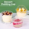 100pcs Leakproof Disposable Cups with Flat Lids Clear Pudding Bowl Ice Cream Container  Party Use