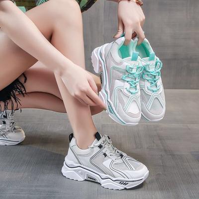 Modische Mesh-Sneaker Damen Dicksohlige Freizeitschuhe 2024 Mode Farbverlauf Atmungsaktive Sneaker Klobige Damenschuhe Zapatos De Mujer