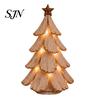 Small Artificial Tree for Office Vintage Lighted Christmas Figurine, Glowing Tabletop Centerpiece with LED Indoor Light Decorations Light, Holiday