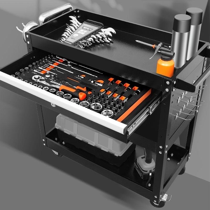 Multifunctional Mobile Cabinet Trolley Tool Box Trolley Tool Cart Storage Toolbox Tank Drawer Auto Repair Cart