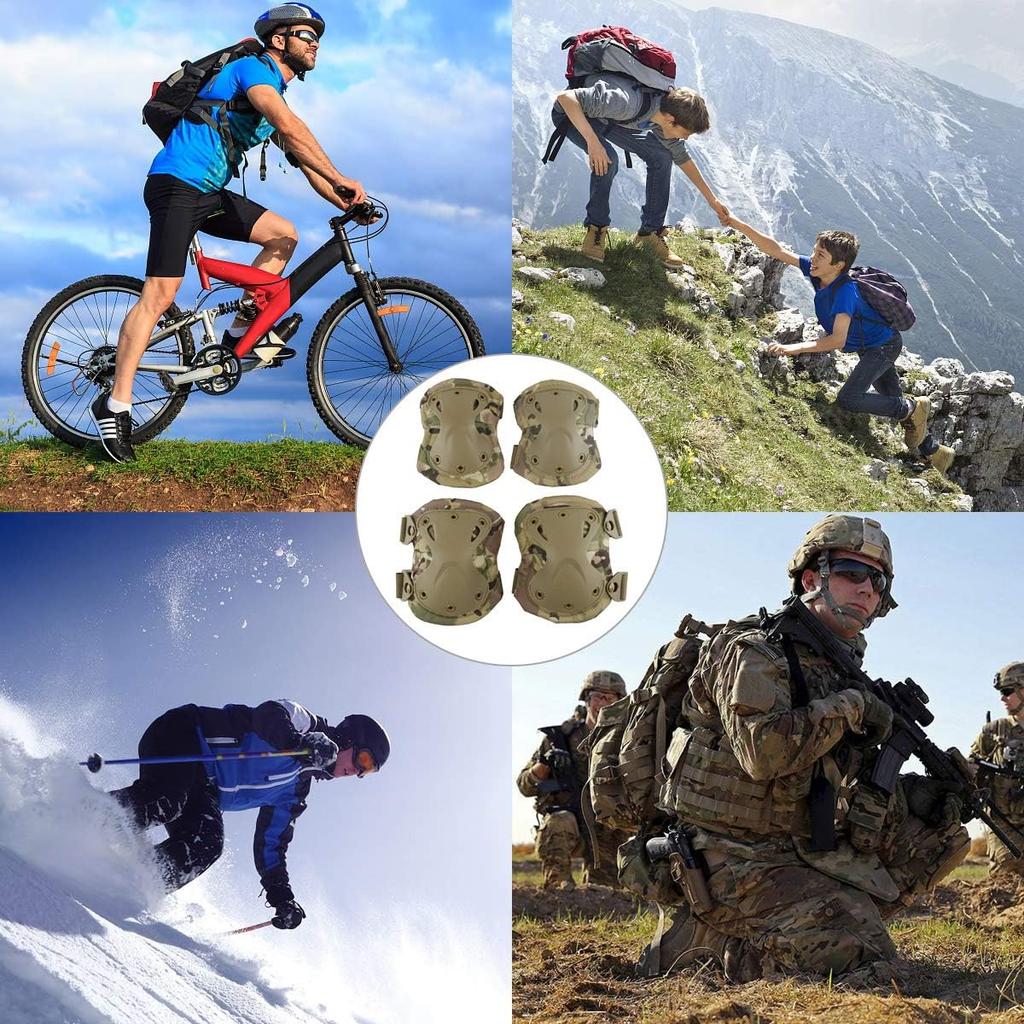 Tactical Combat Knee & Elbow Protective Pads Set for Outdoor CS Paintball Game Cycling Safety Skateboarding Gear Skates