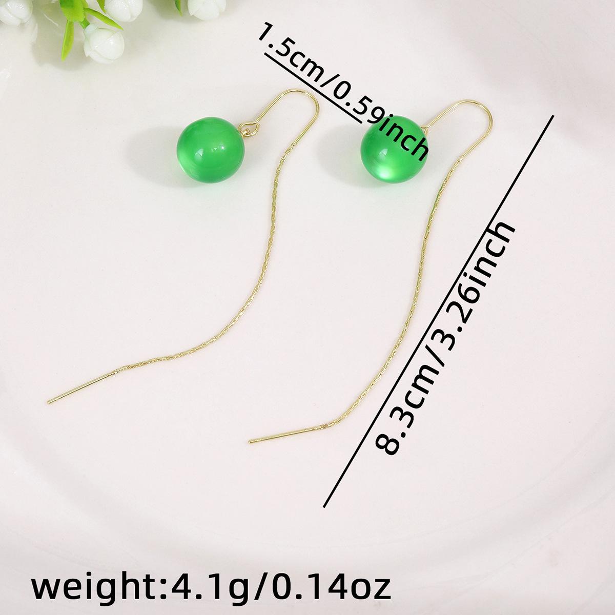 

Модные длинные серьги с зелеными геометрическими кругами для повседневной носки зелёный