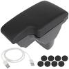 Nissan Juke 10-19 Armrest with Storage and USB Hub BLACK PU LEATHER + Mounting Kit + Cable