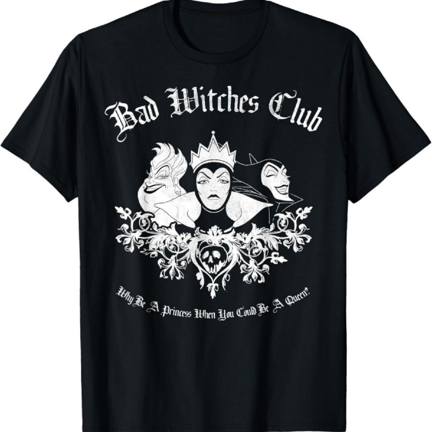 Disney Villains Bad Witches Club Group Shot Vintage T-Shirt S