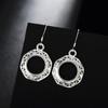 925 Sterling Silver Round Hanging Piercing Earrings Fashionable Wedding Jewelry