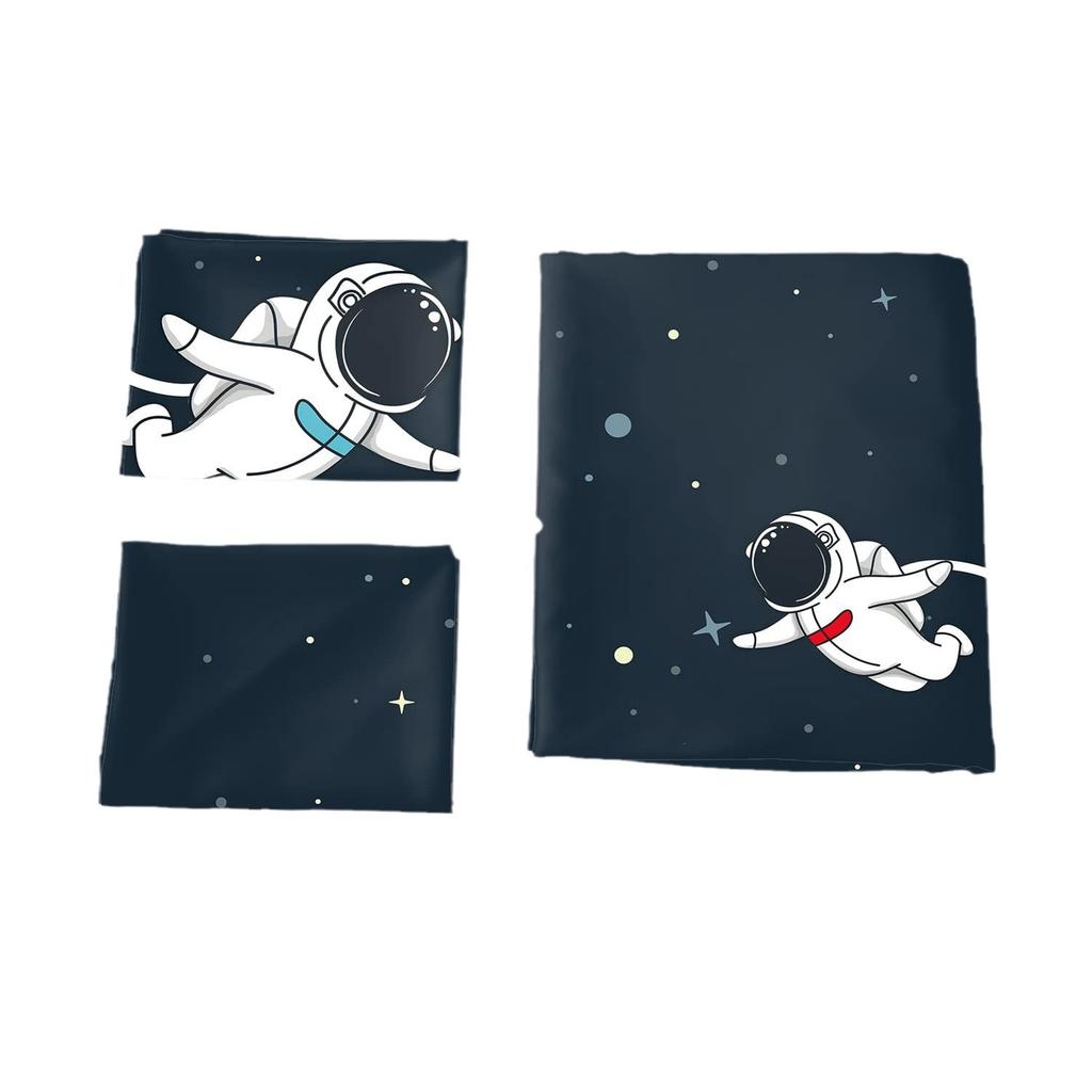 Three-Piece Space Astronaut Pattern Printed Duvet Set Suitable For Children'S Bedroom Decoration