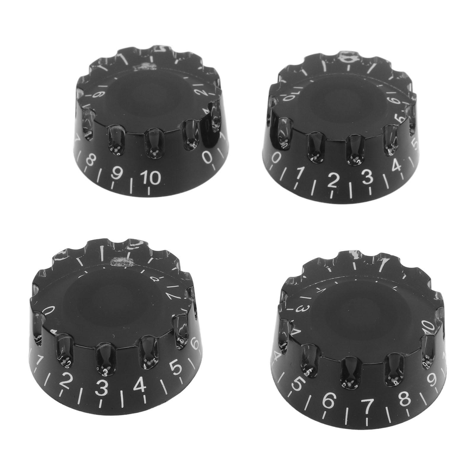 

4Pcs Guitar Knob Plastic Professional 24 Fine Splines Bass Control Knob Replacement Black чёрный