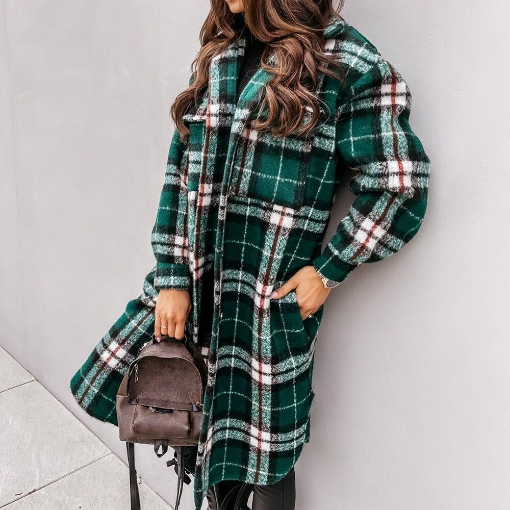 plaid print jacket