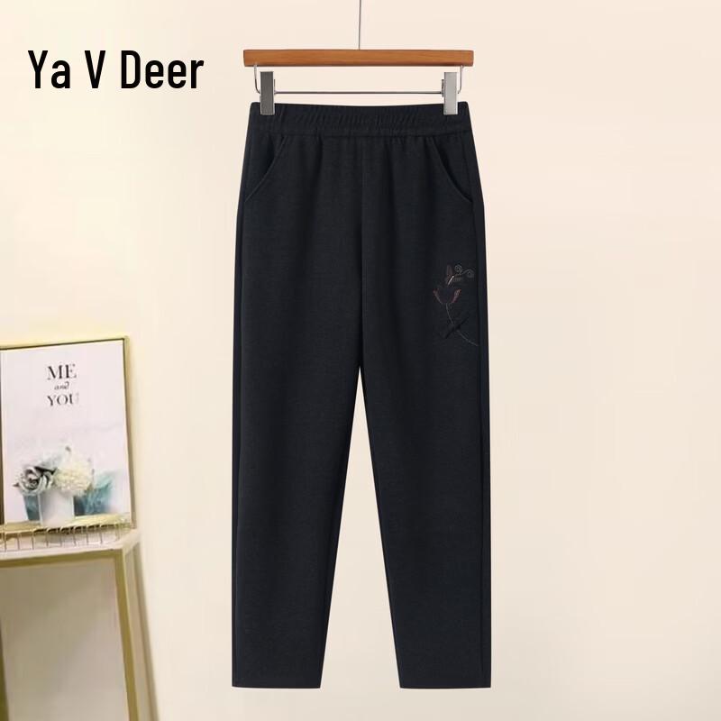 Yalu Women's Embroidered Casual Pants for Middle-Aged & Elderly