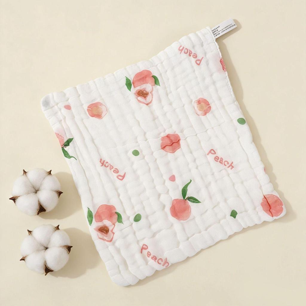 Class A Pure Cotton 6-Layer Gauze Washcloth Bib for Infants and Toddlers