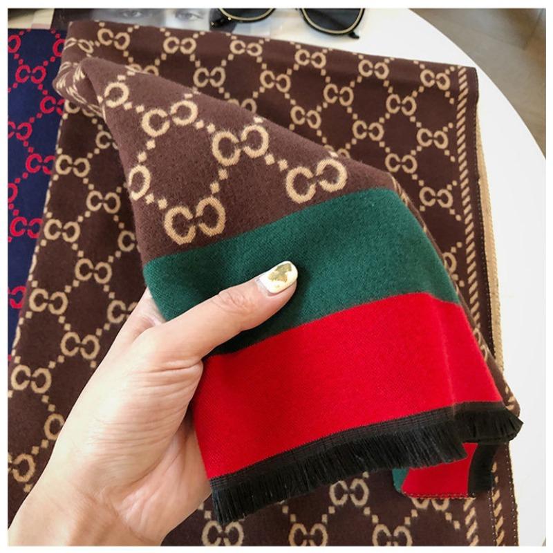 Hot-selling letter imitation cashmere scarf for women, thickened warm double-sided shawl in autumn and winter, versatile scarf