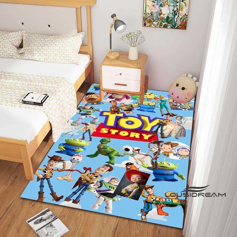 This Buzz Lightyear Floor Mat Features a Non-slip, Absorbent Cartoon Toy Story Design and Is Suitable for Bedrooms, Hallways,