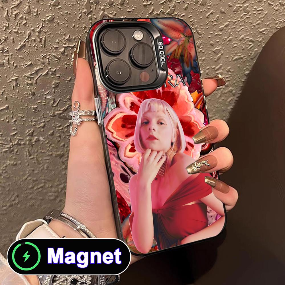 Aurora Aksnes Translucent MagSafe Mobile Phone Case for iPhone 17 16 15 14 13 12 11 Air Pro Max Plus Colorful Cover