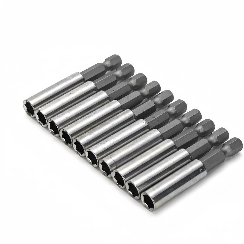 Magnetic Extension Socket Drill Bit Holder Set 1/4" Hex Shank Electric Tool Adapter Quick Release Hexagon Shaped Nut Drivers.