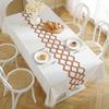 Hollow Cross Tassel Solid Color Dining Table Fabric Table Mat Solid Color Striped Cloth Cover Table Decoration Table