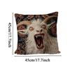 Soft Pillow Spooky Goat Face 2D Flat Printed Pillow Cushion Cover 18x18 Funny Screaming Goat Home Decor Covers For Sofa Bed