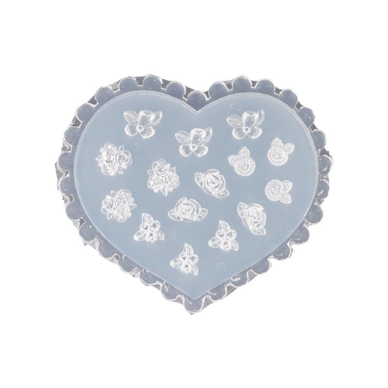 3D Flower Nail Art Silicone Molds Silicone Nail Carving Mold Leaves Earrings Mold Pendant Jewelry Making Tools for Women