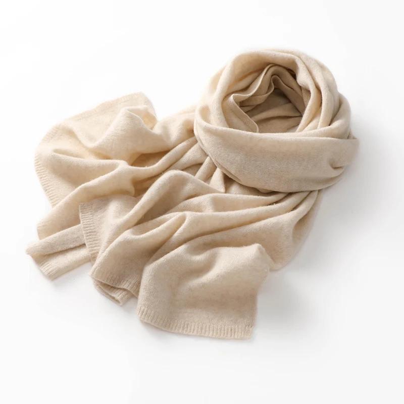 Quality 100% Cashmere Scarf For Women  Men Solid Color Warm Winter Knit Wrap Soft Luxury Neck Warmer Fashion Lightweight
