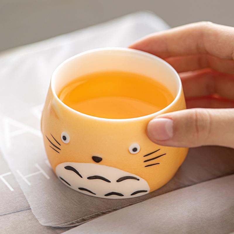 Hand-painted Cartoon Ceramic Teacup Japanese Household Cute Tasting Tea Cup Personal Cup Kung Fu Tea Set
