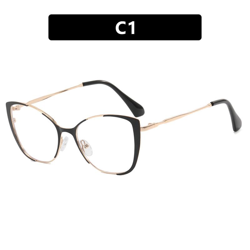 Trendy Glasses Frame Cat Eye Personalized Anti-Blue Flat Mirror Fashion Optical Frame
