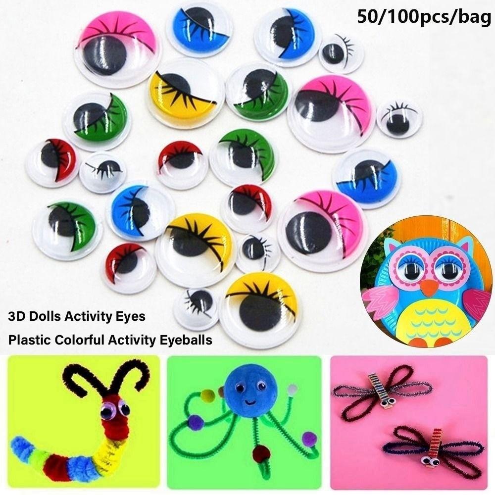 50/100pcs/bag 3D Colorful Activity Eyeballs Plastic DIY Kindergarten New Dolls Activity Eyes