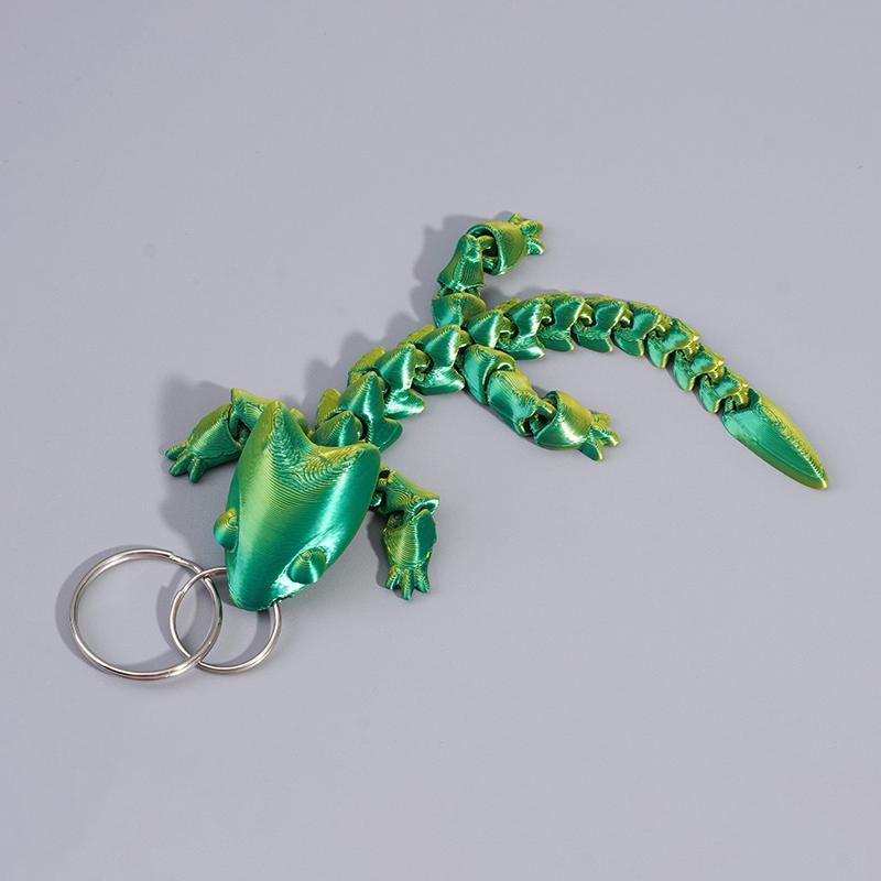 Adorable Multi Jointed Keyrings Creative 3D Printed Gecko Figurine Keychain Unique Backpack Decoration Accessories Gifts