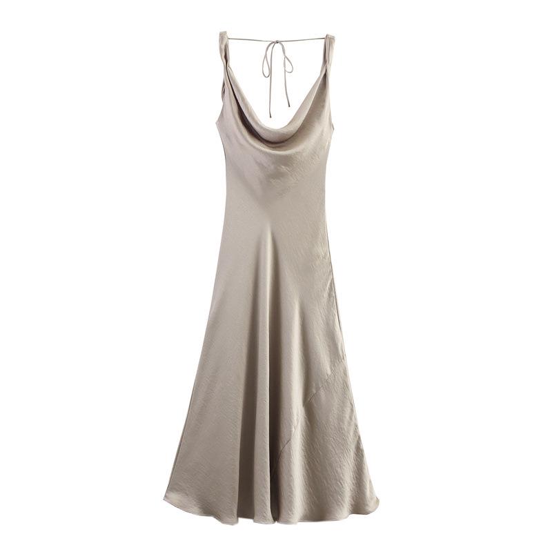 2025 European & American Silk Satin Camisole Dress - New Summer Design