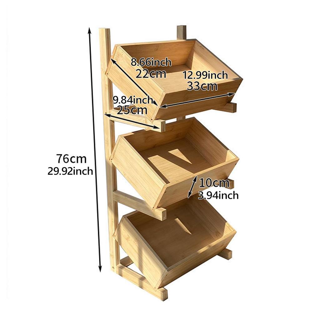 Bodenregal Praktisch Multifunktional Kreatives Ländliches Design Lagerregal Snack-Aufbewahrungskorb für Schlafzimmer Gemüse Küche
