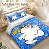 Snowman Bedding Set, 1 Duvet Cover & 2 Pillowcases Soft Comfortable Bedroom Home Textile Decor
